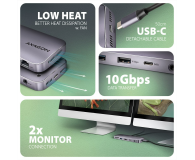 Axagon USB 12 in1 10Gbps, 3x USB-A, USB-C, HDMI, DP, RJ-45, M. - 1185557 - zdjęcie 10